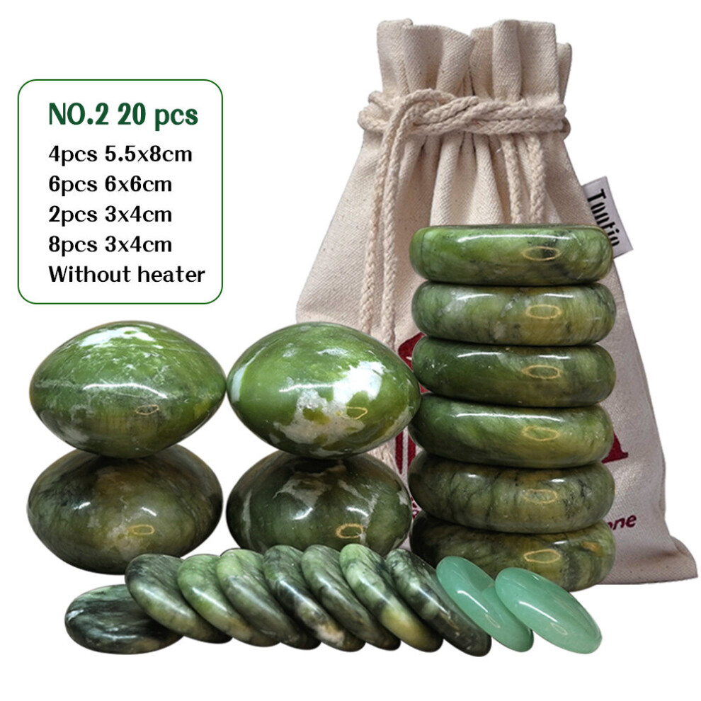 Dechoicelife (A-No2 Stones No Heater) Tontin Jade Glaze Therapy Hot Stone Massage Set Massager Back Massageador Health Care Stones For Massage Spine Basalt Stone S