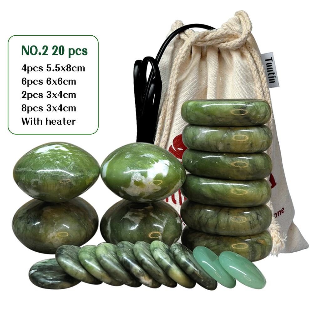 Dechoicelife (A-No2 Stones Heater) Tontin Jade Glaze Therapy Hot Stone Massage Set Massager Back Massageador Health Care Stones For Massage Spine Basalt Stone Spa