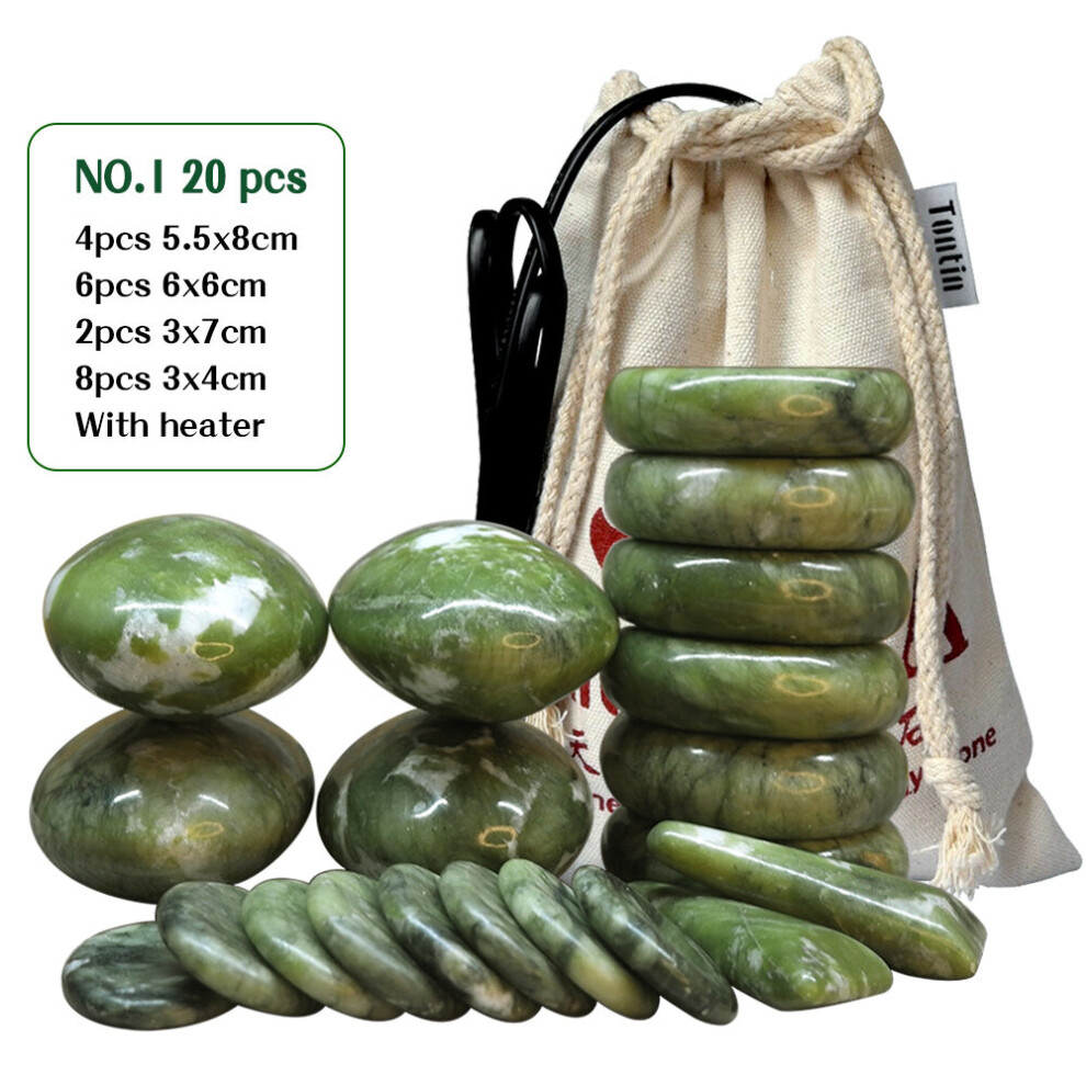 Dechoicelife (A-No1 Stones Heater) Tontin Jade Glaze Therapy Hot Stone Massage Set Massager Back Massageador Health Care Stones For Massage Spine Basalt Stone Spa