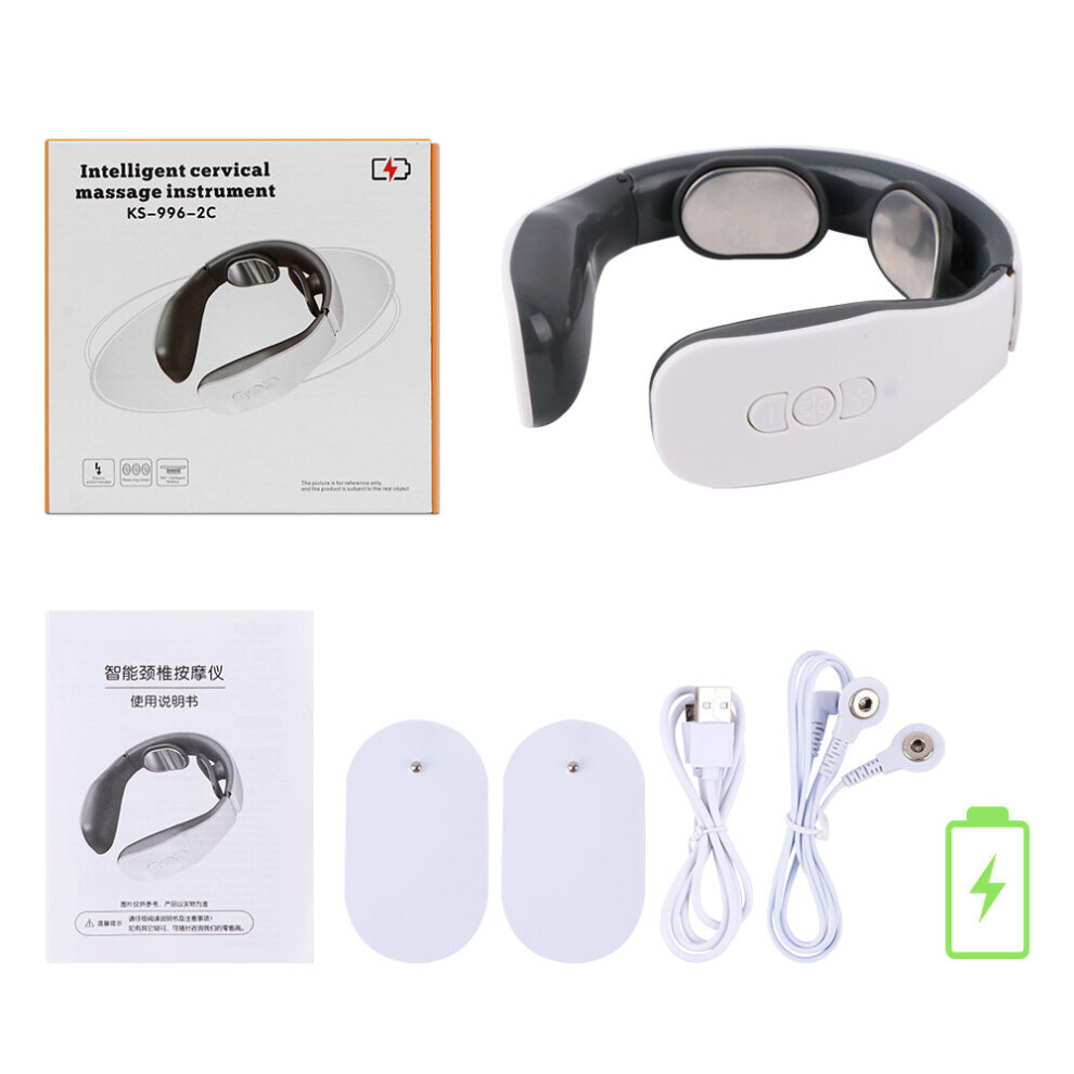 Dechoicelife (A-Type 2) Electric Neck Massager Cervical Massager Tens Low Frequency Pulse Heating Ems Microcurrent Shiatsu Relaxing Massage Pain Relief