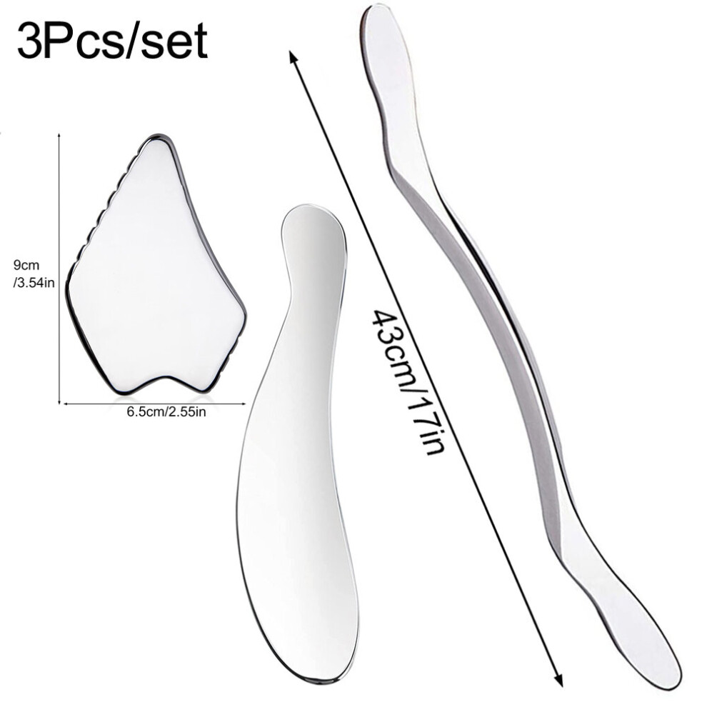 Dechoicelife (A-3Pcs) Medical Stainless Steel Gua Sha Scraper Physical Therapy Fascia Knife Myofascial Release Iastm Tools Physiotherapy Knife