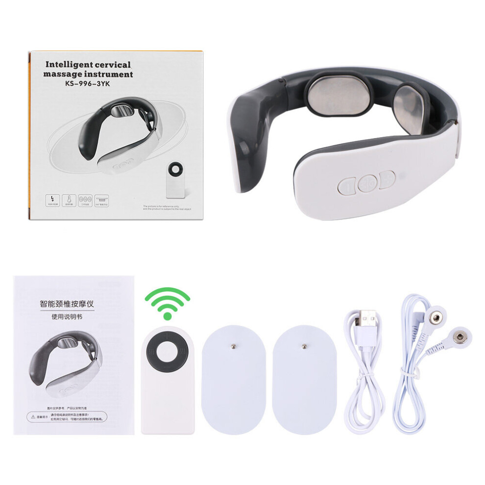 Dechoicelife (A-Type 3) Electric Neck Massager Cervical Massager Tens Low Frequency Pulse Heating Ems Microcurrent Shiatsu Relaxing Massage Pain Relief
