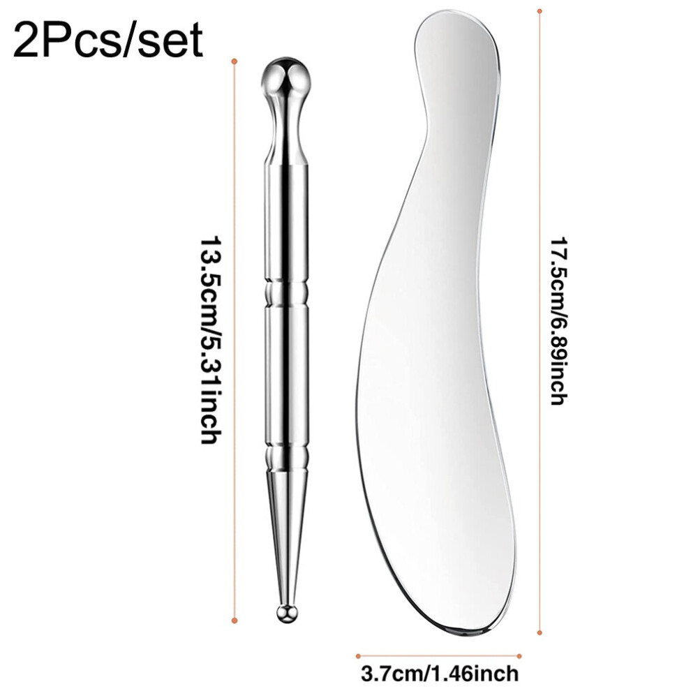 Dechoicelife (A-2Pcs) Medical Stainless Steel Gua Sha Scraper Physical Therapy Fascia Knife Myofascial Release Iastm Tools Physiotherapy Knife