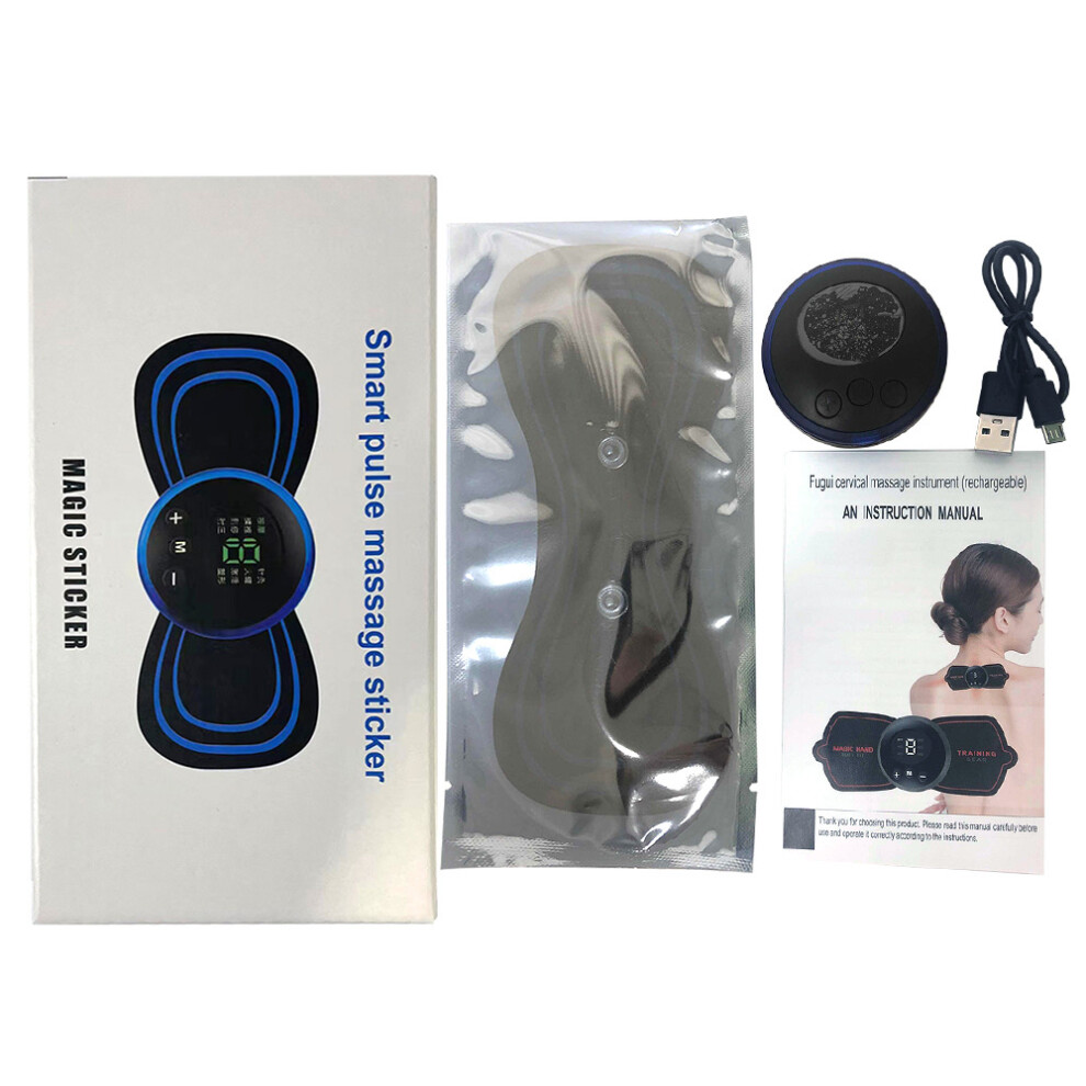 Dechoicelife (A-With 1Pcs Sticker) Mini Neck Stretcher Electric Massager 8 Modes Portable Cervical Massage Decompression Back Massager 19 Gear Muscle Machine