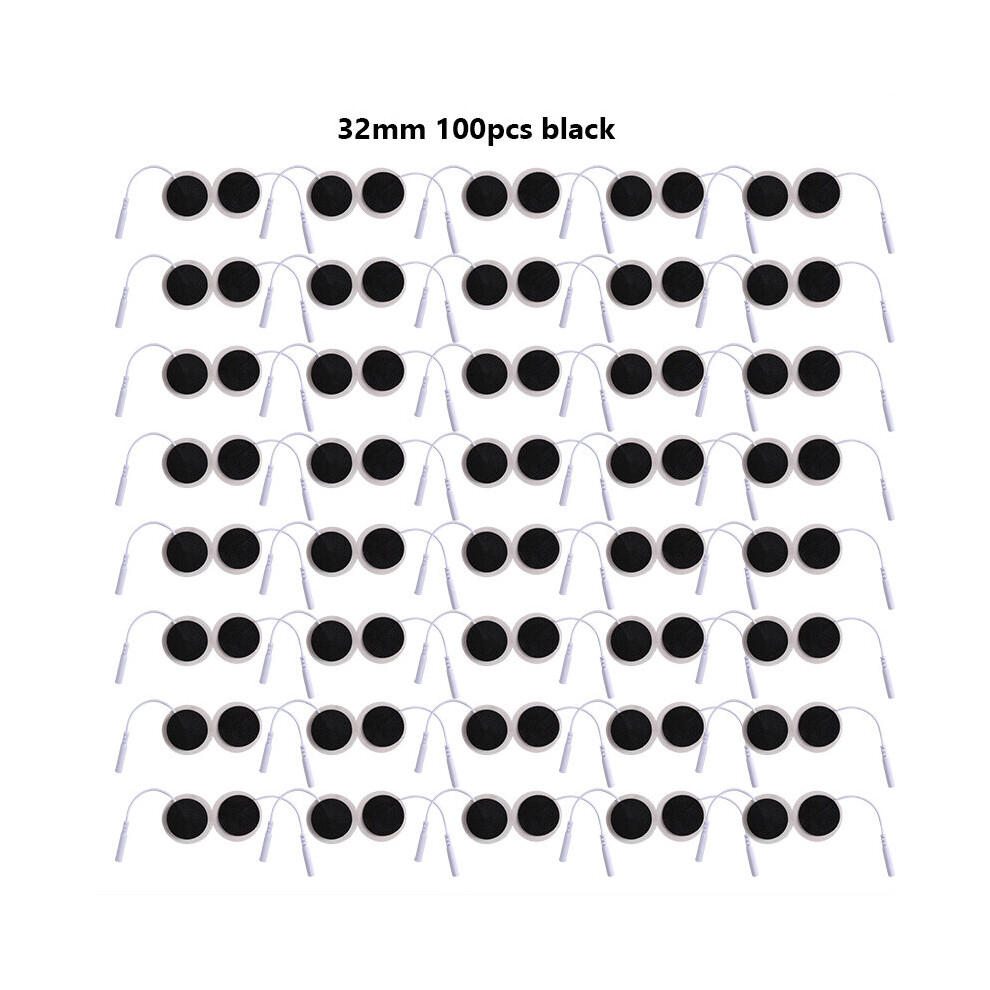 Dechoicelife Black (A-100Pcs ) 50/100Pcs Electrode Pads For Tens Acupuncture Physiotherapy Machine Ems Nerve Muscle Stimulator Body Massager Patch 32Mm Pads