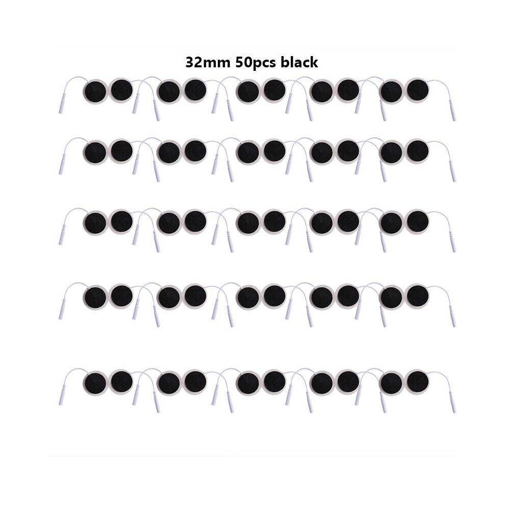 Dechoicelife Black (A-50Pcs ) 50/100Pcs Electrode Pads For Tens Acupuncture Physiotherapy Machine Ems Nerve Muscle Stimulator Body Massager Patch 32Mm Pads