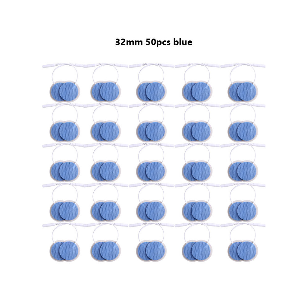 Dechoicelife Blue (A-50Pcs ) 50/100Pcs Electrode Pads For Tens Acupuncture Physiotherapy Machine Ems Nerve Muscle Stimulator Body Massager Patch 32Mm Pads