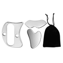 (a-A and B and C) Stainless Steel Gua Sha Eye Massager Muscle Scraper Metal Scraping Tool Body Deep Tissue Fascia Face Relaxation Massage Shaping