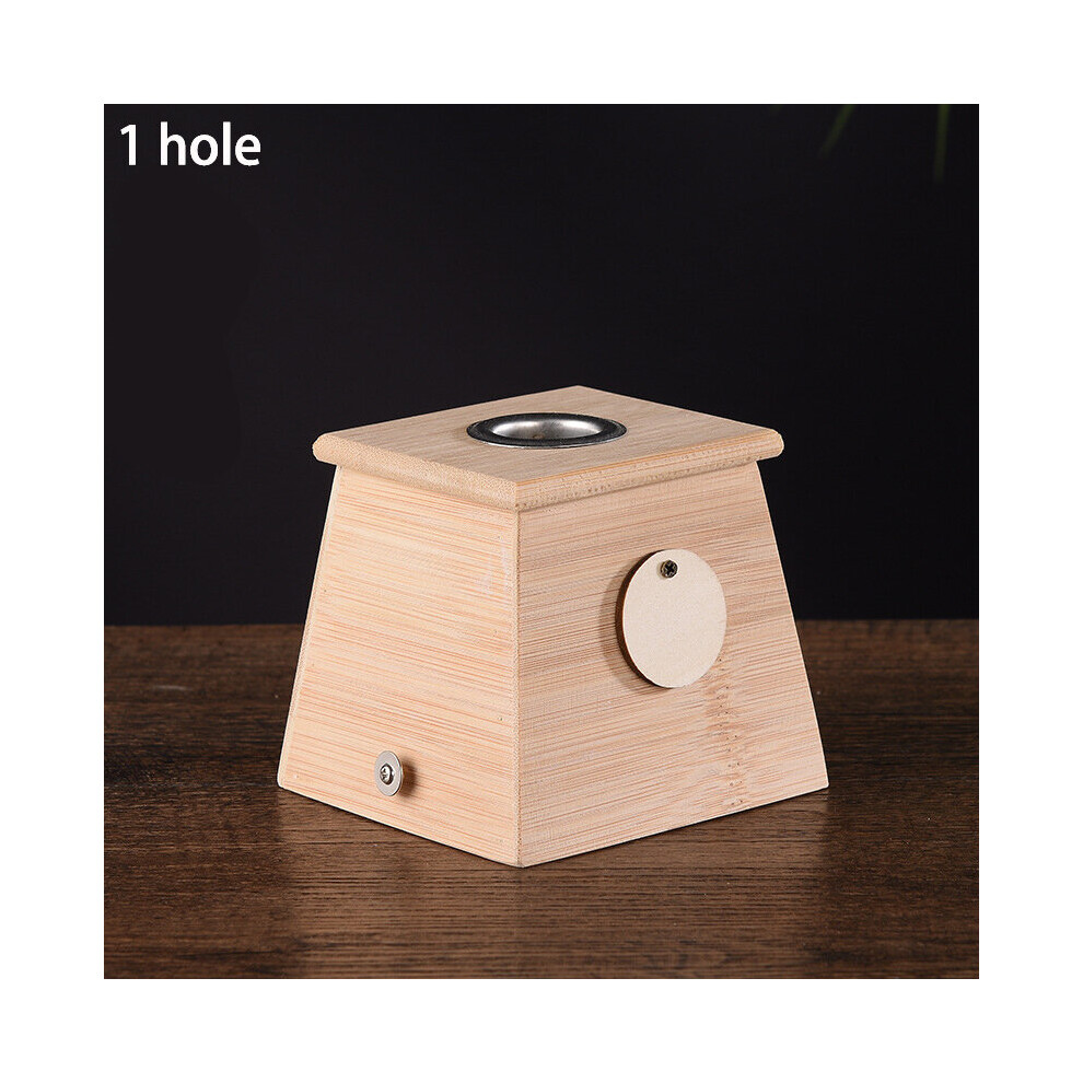 Dechoicelife (A-1 Hole) Bamboo Moxa Stick Burner Moxibustion Therapy Box Herbal Medicine Accessory Warm Acupuncture Point Massage Meridian Massager