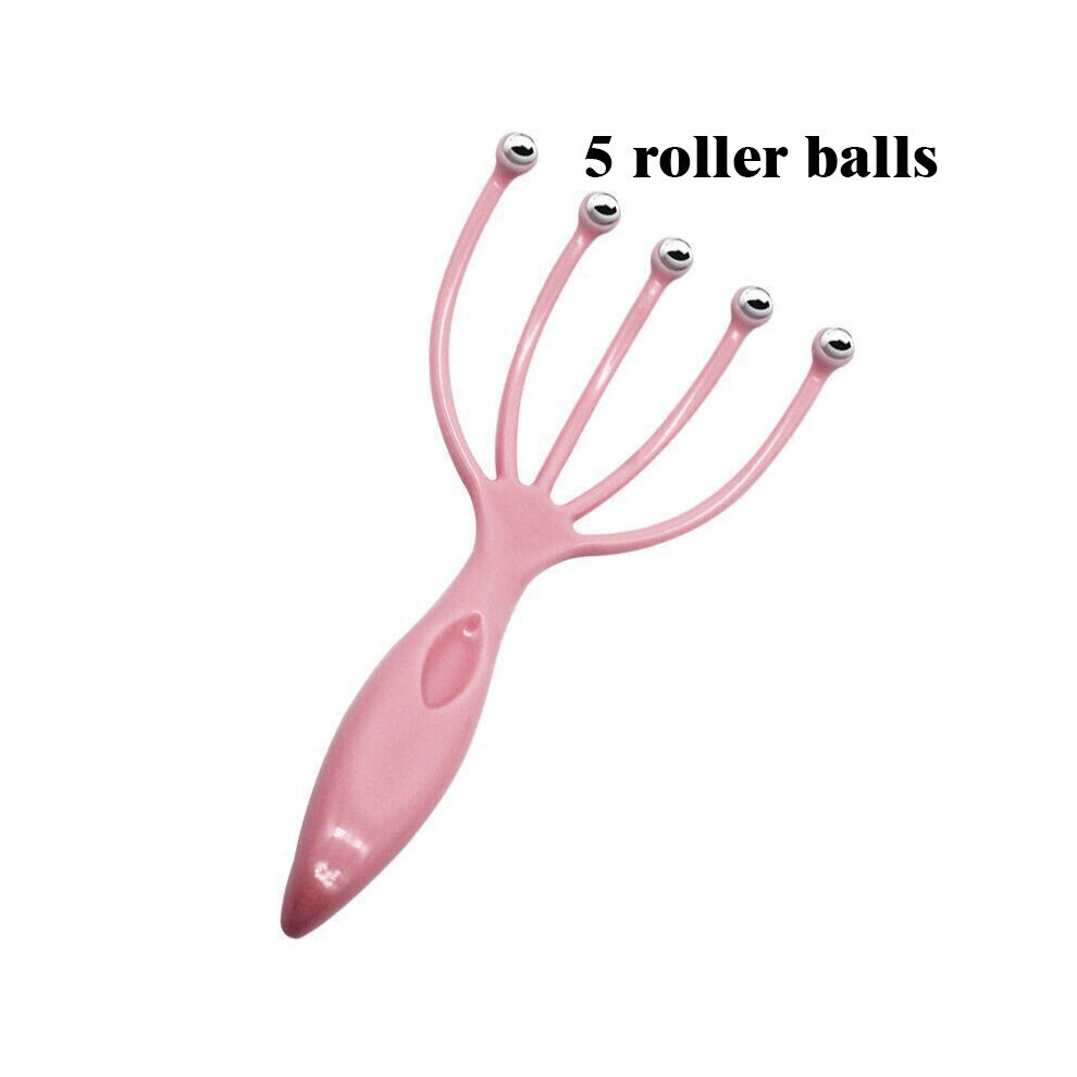 Dechoicelife Unisex Pink (A- 5 Catch) Grabki Do Skory Five-Claw Scalp Magnetic Bead Head Massage Ball Comb Five Finger Massager Stress Release Hair Brush Glowy Rake