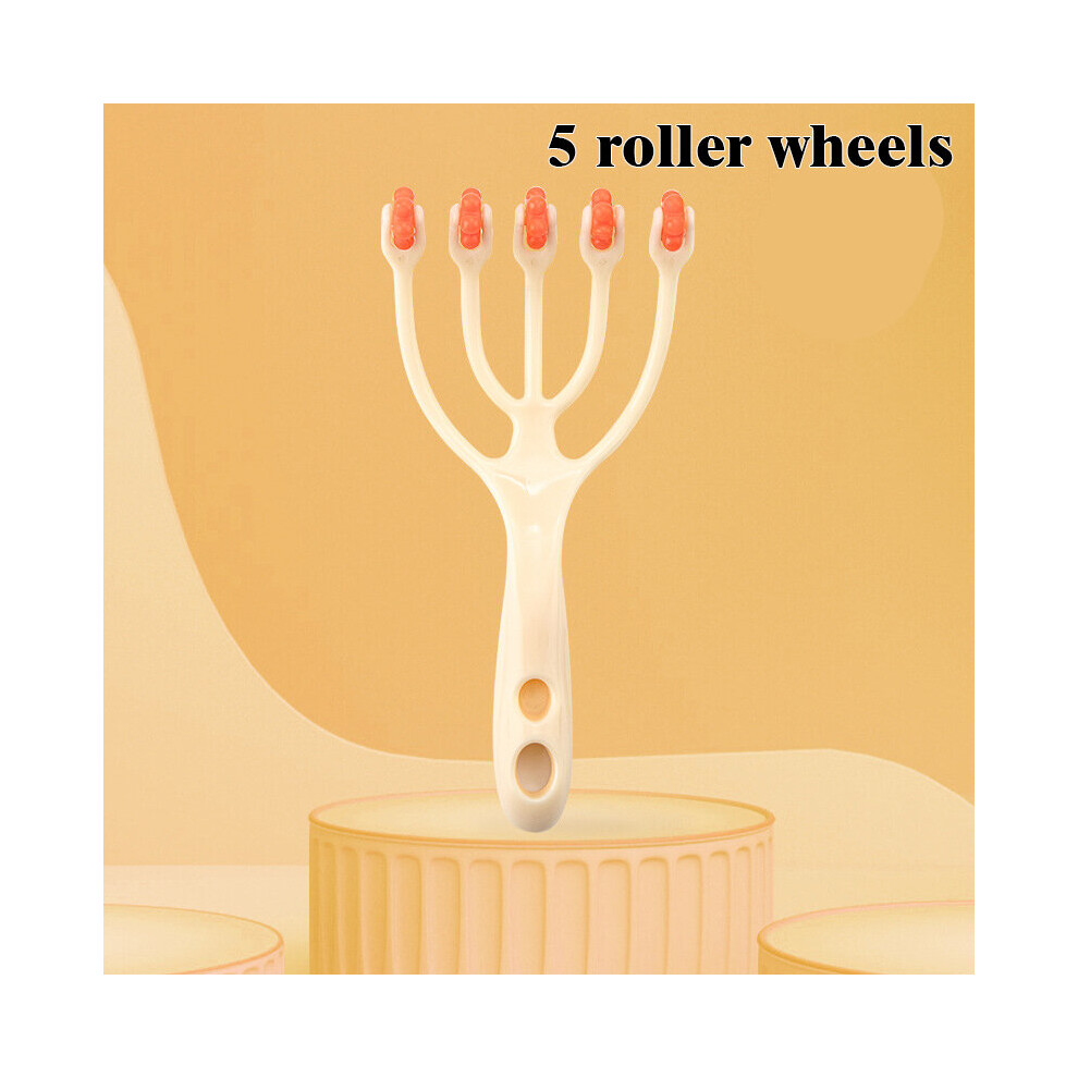 Dechoicelife Unisex Yellow (A- 5 Rollers) Grabki Do Skory Five-Claw Scalp Magnetic Bead Head Massage Ball Comb Five Finger Massager Stress Release Hair Brush Glowy Rake