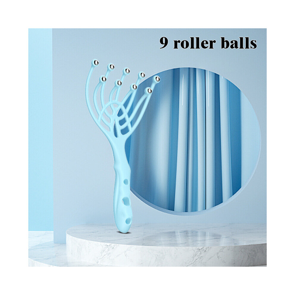 Dechoicelife Unisex Blue (A- 9 Catch) Grabki Do Skory Five-Claw Scalp Magnetic Bead Head Massage Ball Comb Five Finger Massager Stress Release Hair Brush Glowy Rake