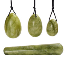 (a-Egg Wand) Jade Drilled Eggs Women's Yoni Eggs Massage Stones Healing Crystal Healing Exercise Eggs for Kegel Exercise Train Pelvic Muscles