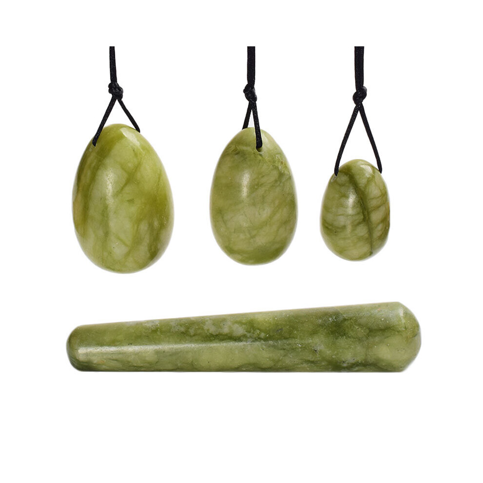 Dechoicelife (A-Egg Wand) Jade Drilled Eggs Women's Yoni Eggs Massage Stones Healing Crystal Healing Exercise Eggs For Kegel Exercise Train Pelvic Muscles