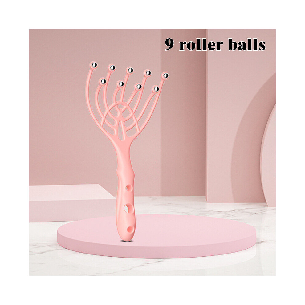 Dechoicelife Unisex Pink (A- 9 Catch) Grabki Do Skory Five-Claw Scalp Magnetic Bead Head Massage Ball Comb Five Finger Massager Stress Release Hair Brush Glowy Rake