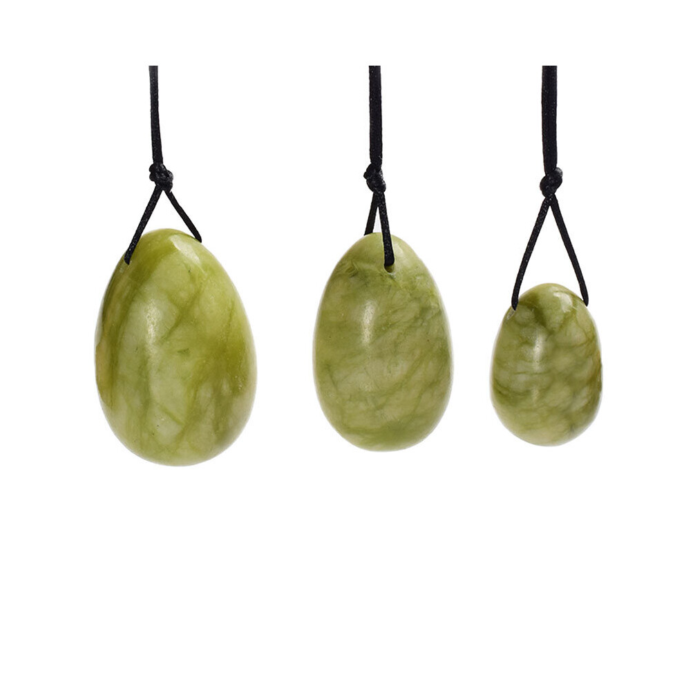 Dechoicelife (A-Eggs) Jade Drilled Eggs Women's Yoni Eggs Massage Stones Healing Crystal Healing Exercise Eggs For Kegel Exercise Train Pelvic Muscles