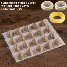 (a-One set) Cone Moxibustion Stick Warm Jade Mat Moxa Therapy Suitable for Prostatitis and Dysmenorrhea Symptoms Strengthen Spleen Stomach