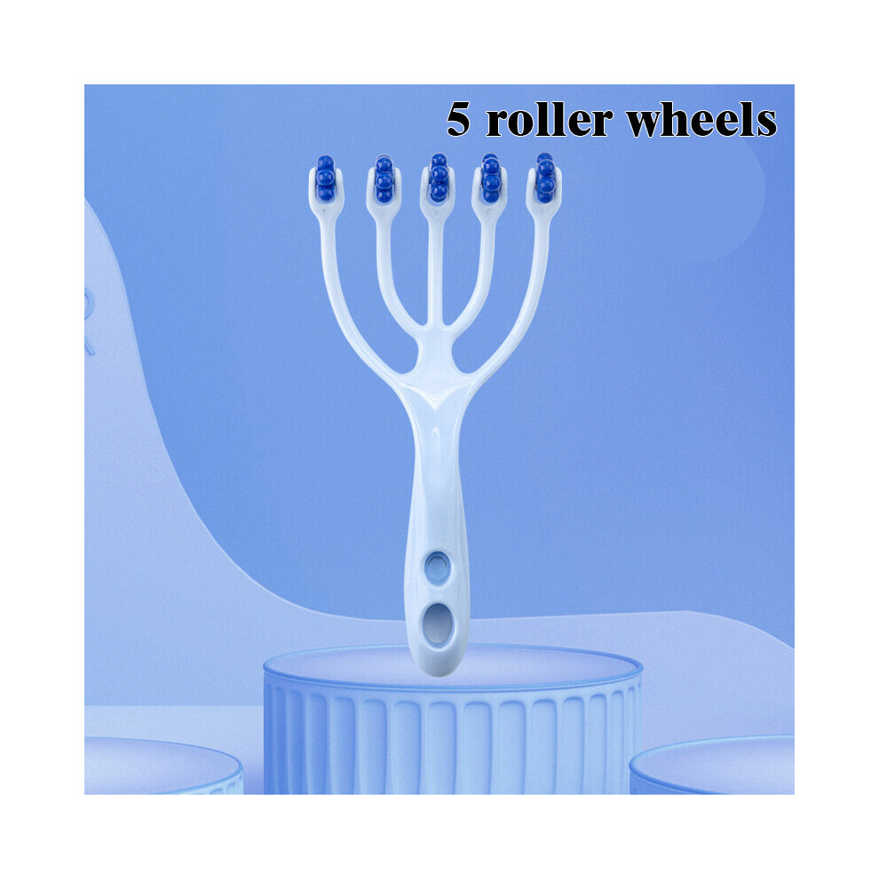 Dechoicelife Unisex Blue (A- 5 Rollers) Grabki Do Skory Five-Claw Scalp Magnetic Bead Head Massage Ball Comb Five Finger Massager Stress Release Hair Brush Glowy Rake