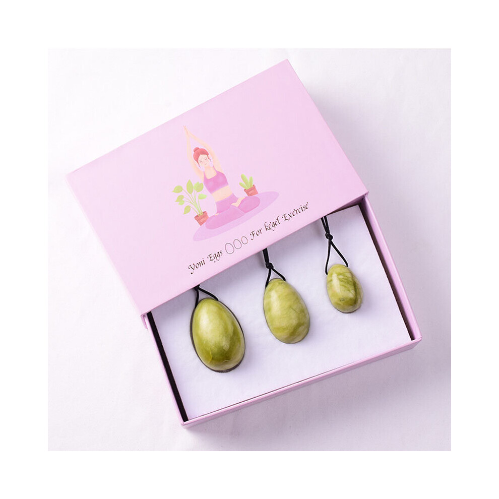 Dechoicelife (A-Eggs Box) Jade Drilled Eggs Women's Yoni Eggs Massage Stones Healing Crystal Healing Exercise Eggs For Kegel Exercise Train Pelvic Muscles