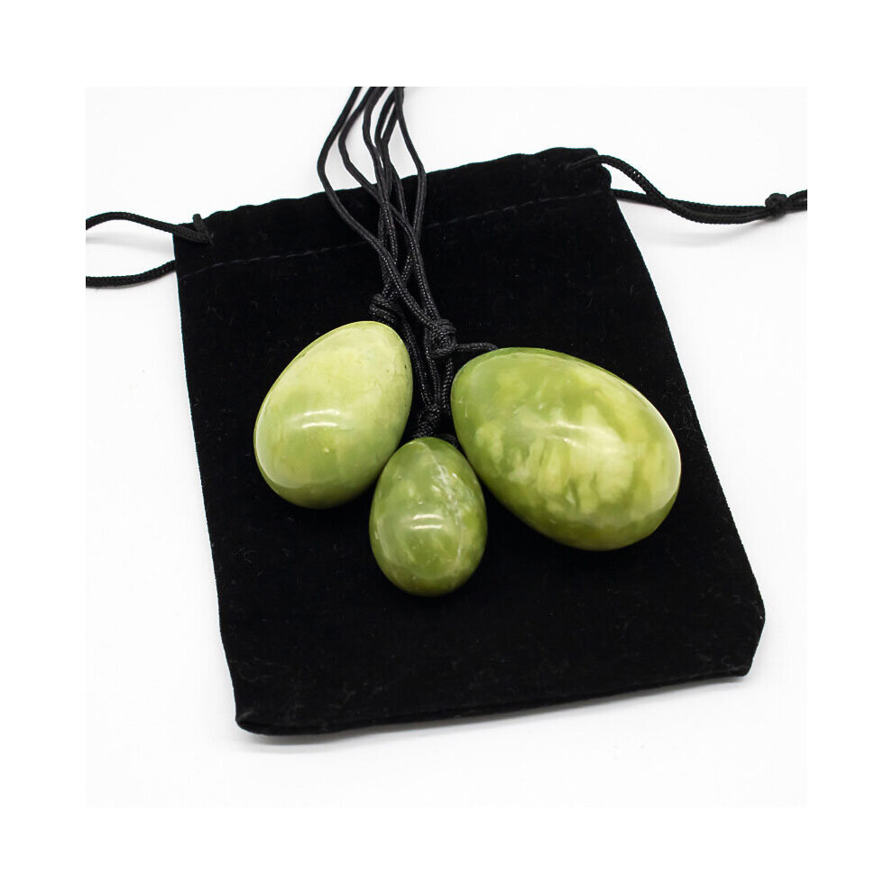 Dechoicelife (A-Egg Wand Hei Bag) Jade Drilled Eggs Women's Yoni Eggs Massage Stones Healing Crystal Healing Exercise Eggs For Kegel Exercise Train Pelvic Muscles