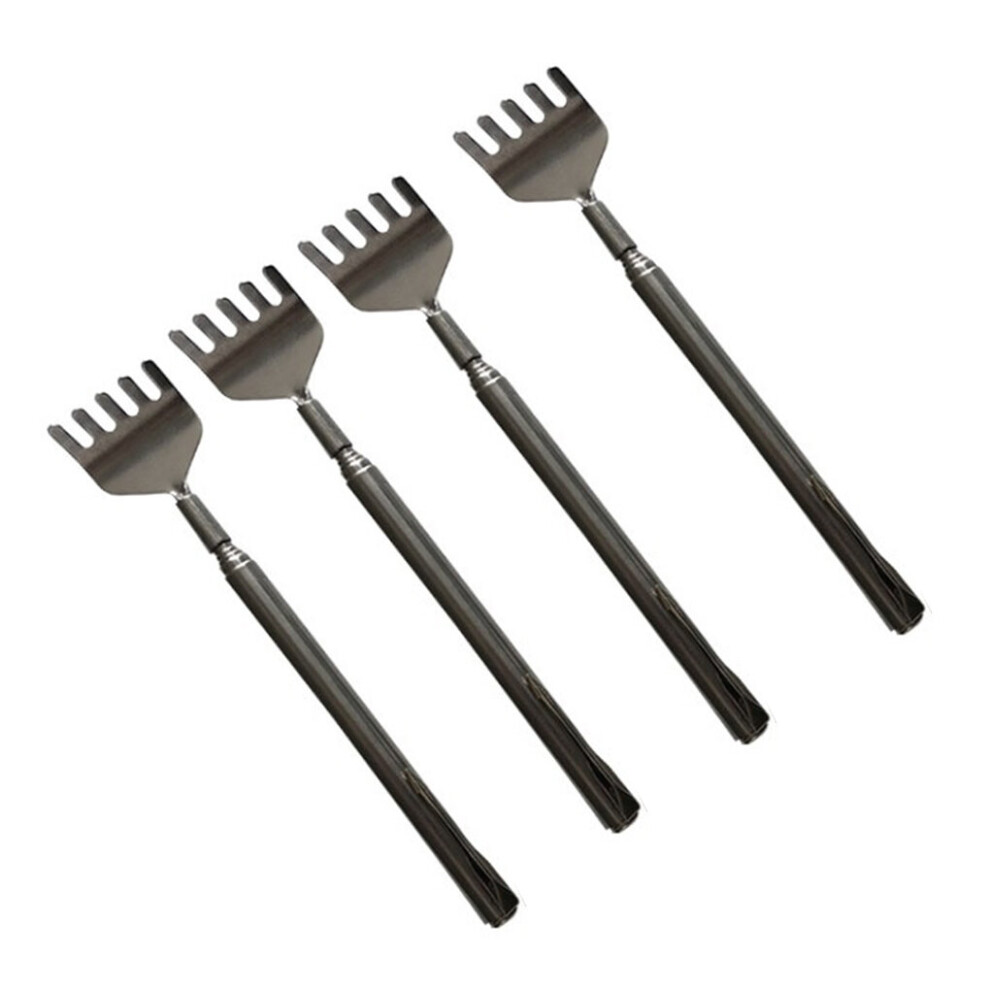 Dechoicelife (A-4Pcs) 1-5Pcs Stainless Steel Telescopic Back Scratcher Telescopic Pen Clip Portable Back Scratcher Itch Massage Tool