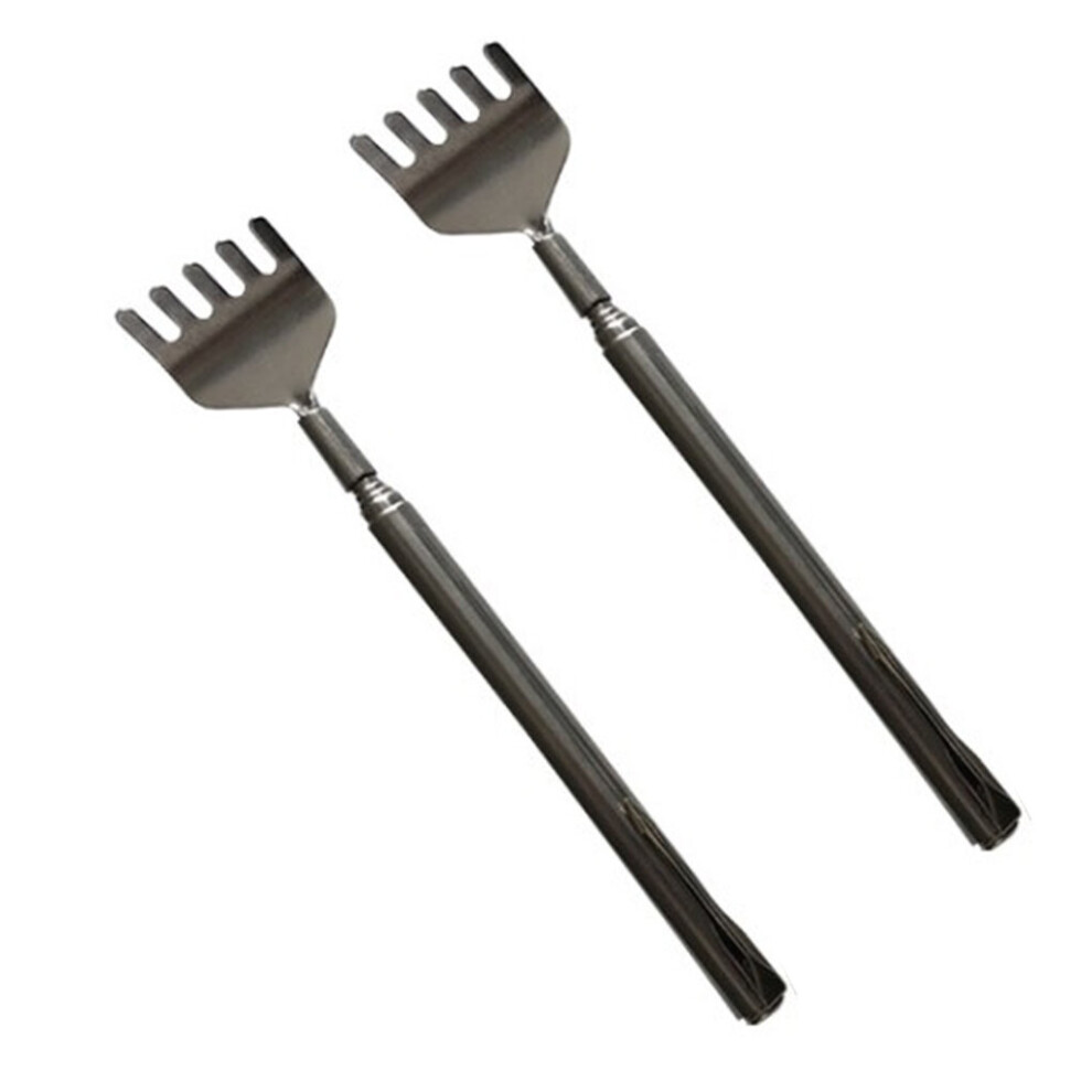 Dechoicelife (A-2Pcs) 1-5Pcs Stainless Steel Telescopic Back Scratcher Telescopic Pen Clip Portable Back Scratcher Itch Massage Tool