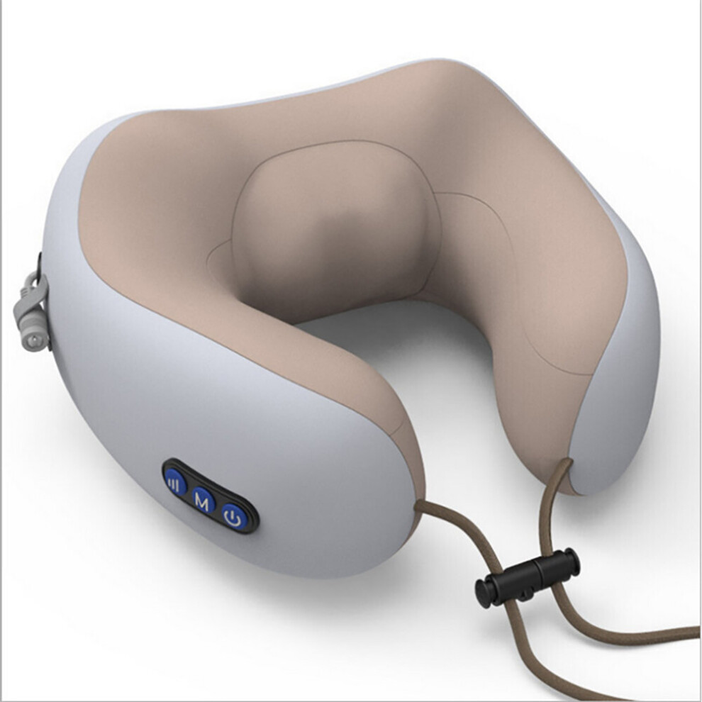 Dechoicelife (A-Auburn) Electric Neck Massage Pillow U-Shaped Pillow Home Car Shoulder Massager Multifunctional Cervical Kneading Spine Relaxing Massage