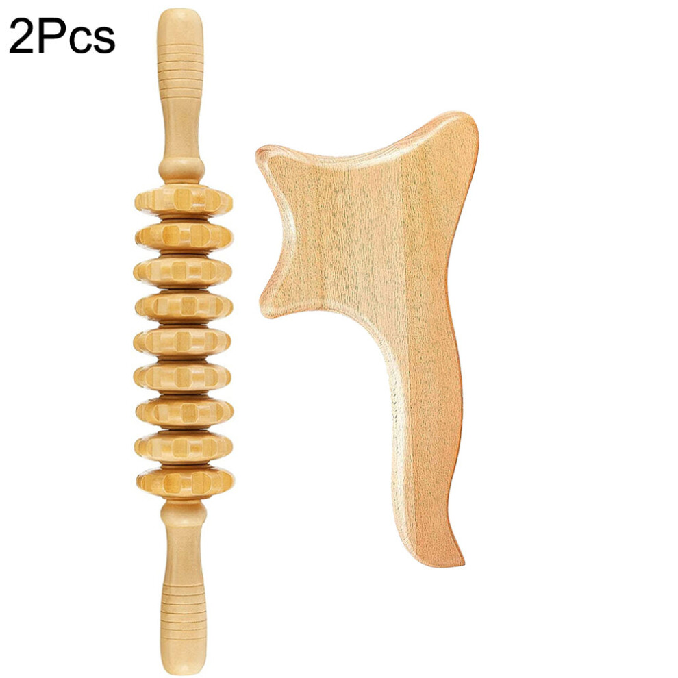 Photos - Massager  Wood Therapy  Cup Anti-Cellulite Gua Sha Tool Maderoterapia Colombiana Lymphatic Drainage Trigger point Mas(a-2Pcs)