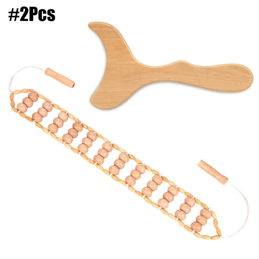Dechoicelife Orange (A-) Wooden Body Massage Tool Maderoterapia Kit Wood Massager Roller Wood Gua Sha Roller Manual Wooden For Body Contour Massager