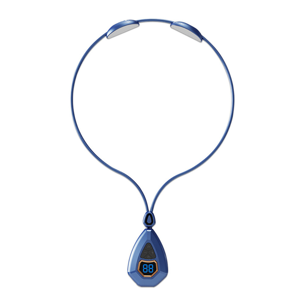 Dechoicelife Blue (A-) Portable Neck Massager Cervical Massager Ems Heating Low Frequency Pulse Pain Relief Shiatsu Relaxing Physiotherapy Electric Usb
