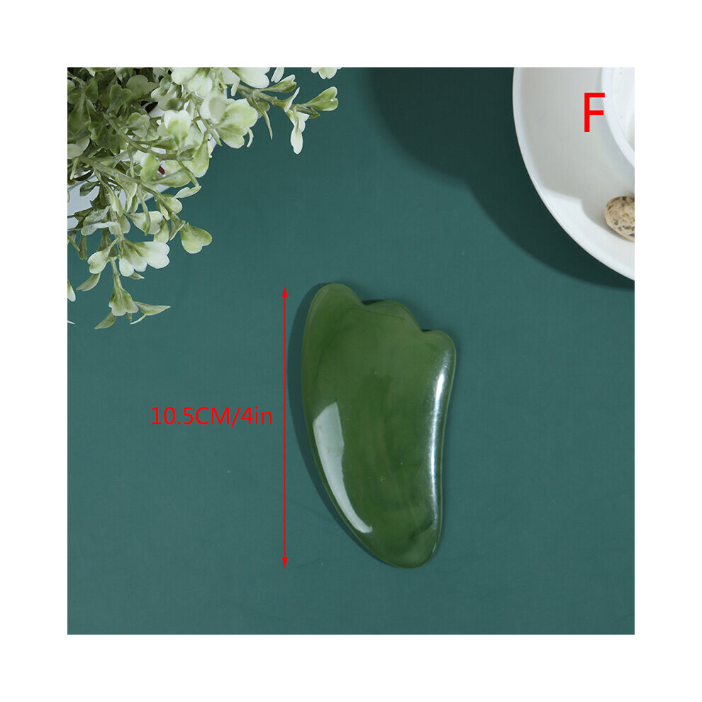 Dechoicelife Ivory (A-) Natural Jade Gua Sha Scraper Board Face Massager Facial Guasha Meridian Muscle Relaxation Skin Lifting Face Thin Gouache Scraper