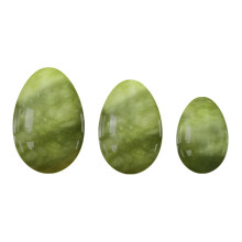 (a-3pcs Undrilled 01) 3Pcs Undrilled Yoni Egg Set Natural Jade Massage Egg Vaginal Muscle Firming Women Pelvic Kegel Exerciser Jade Massager Kegel Egg