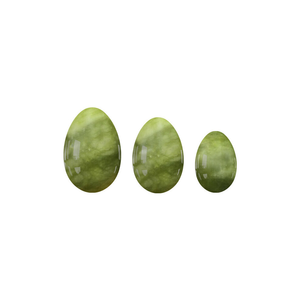 Dechoicelife (A-3Pcs Undrilled 01) 3Pcs Undrilled Yoni Egg Set Natural Jade Massage Egg Vaginal Muscle Firming Women Pelvic Kegel Exerciser Jade Massager Kegel Egg