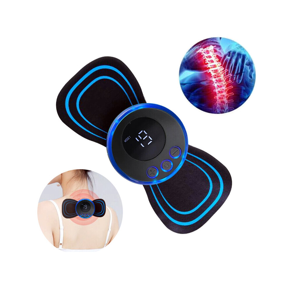 Dechoicelife Portable Mini Electric Neck Massager Cervical Spine Massage Patch Pain Relief Vibration Muscle Relaxation Shoulder Back Massager