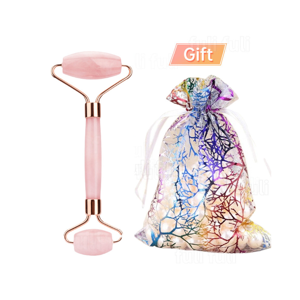 Photos - Massager  gua sha natural stone roller  V face rib pulling double roller beauty firming face lifting massage m(a-pink Roller)