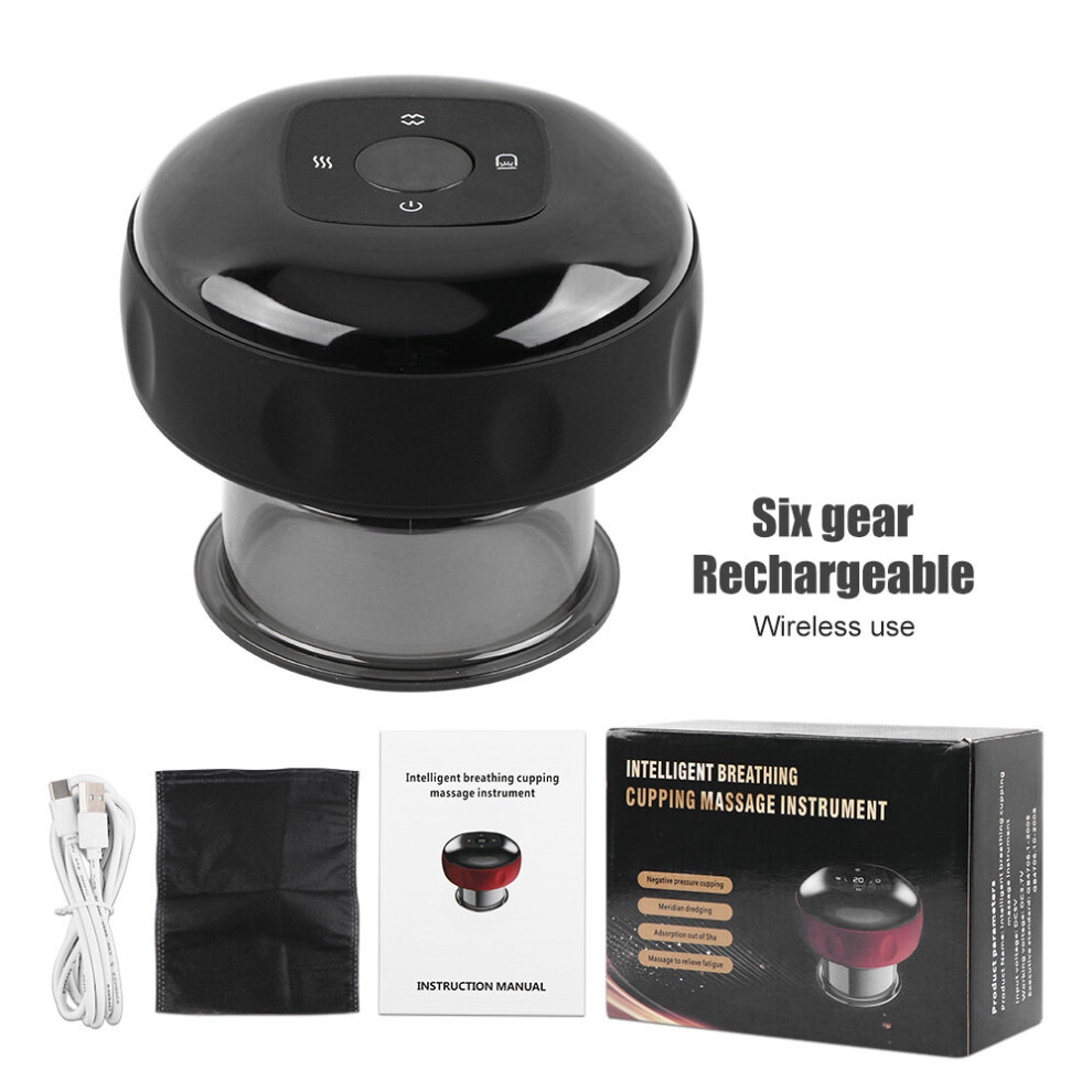 Dechoicelife (A-Recharge 1 Black) Electric Cupping Therapy Massager Vacuum Suction Cups Therapy Adjustable Cupping Therapy Massage Tool Guasha For Back Body Care