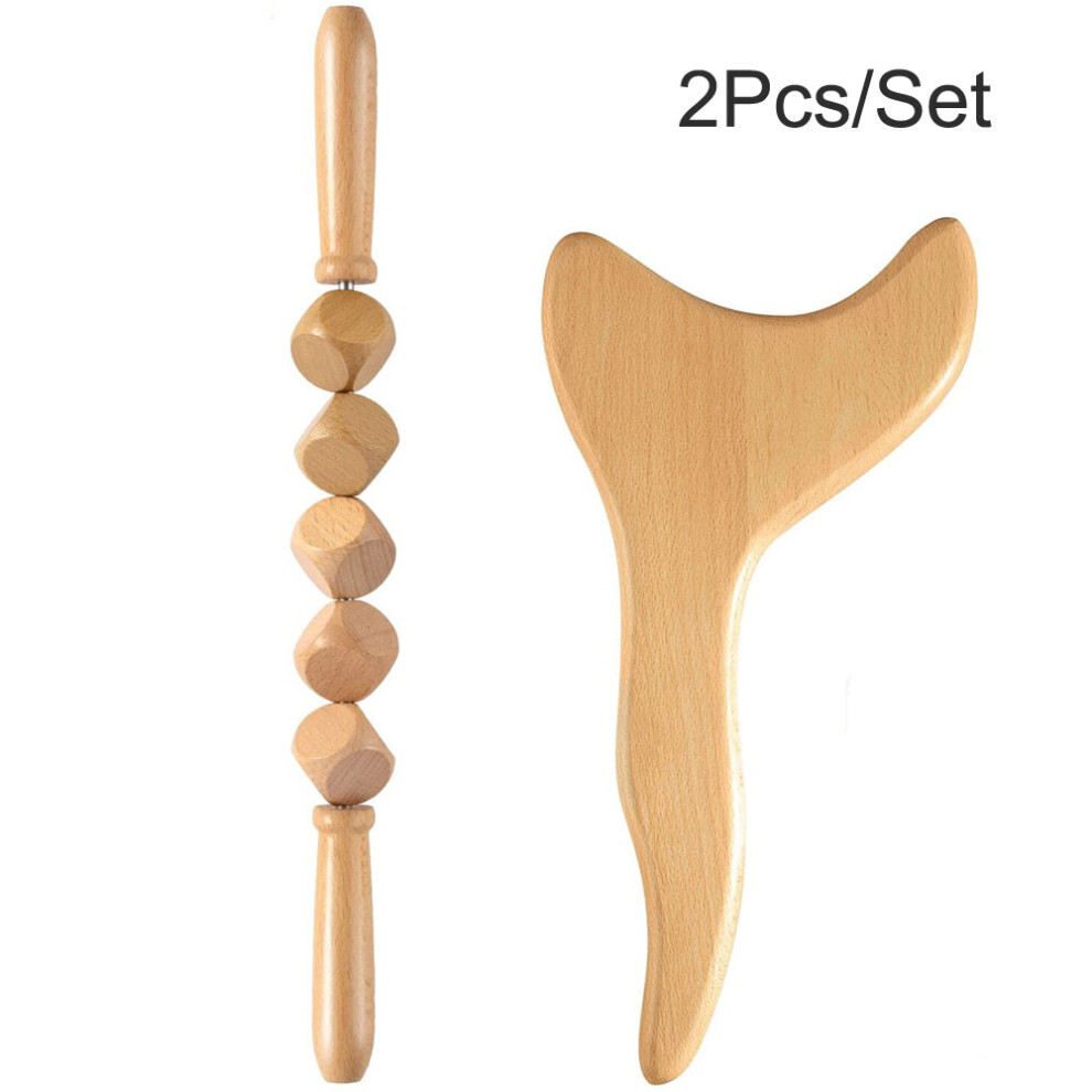 Dechoicelife (A-2Pcs) Professional Lymphatic Drainage Massager Wood Therapy Massage Tools For Anti Cellulite Body Sculpting Lymphatic Drainage