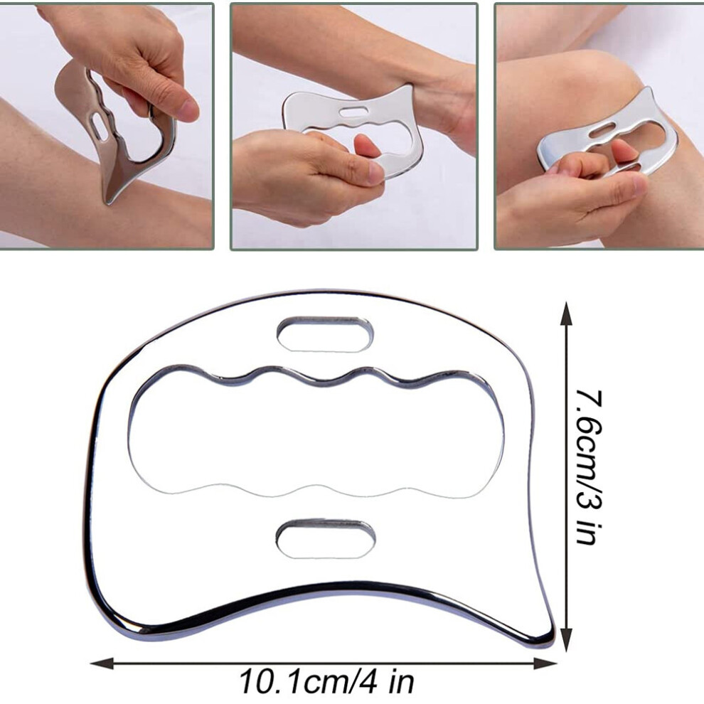 Dechoicelife (A-15) Fitness Muscle Scraping Massager Skin Tissue Myofascial Release Physical Therapy Fascial Knife Gua Sha Scraper Stainless Steel