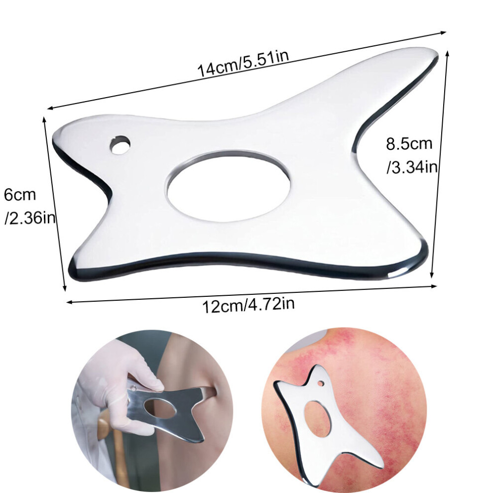 Dechoicelife (A-18) Fitness Muscle Scraping Massager Skin Tissue Myofascial Release Physical Therapy Fascial Knife Gua Sha Scraper Stainless Steel