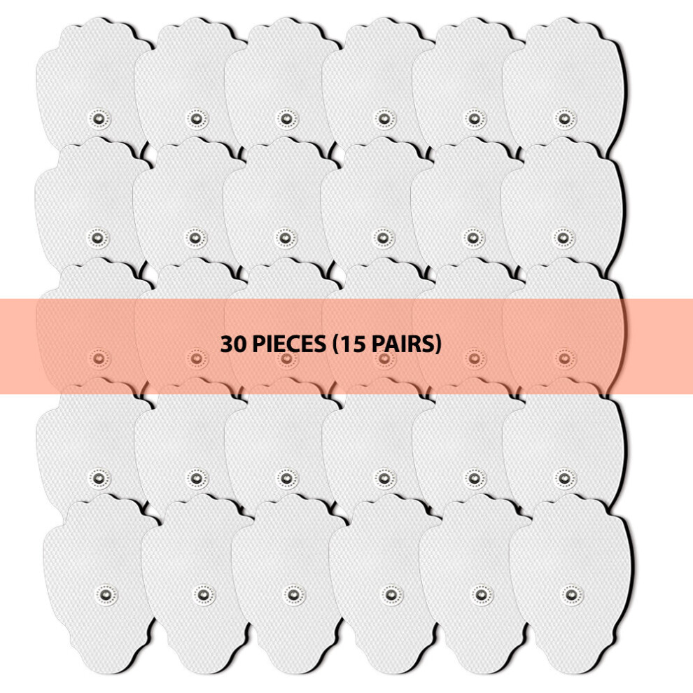 Dechoicelife (A-30Pcs Medium Pads) 30Pcs Physiotherapy Tens Machine Electrode Pads Massage Muscle Stimulator Patches Conductive Gel Therapeutic Pulse
