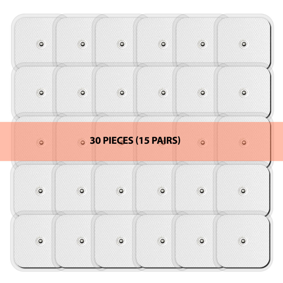 Dechoicelife (A-30Pcs Square) 30Pcs Physiotherapy Tens Machine Electrode Pads Massage Muscle Stimulator Patches Conductive Gel Therapeutic Pulse