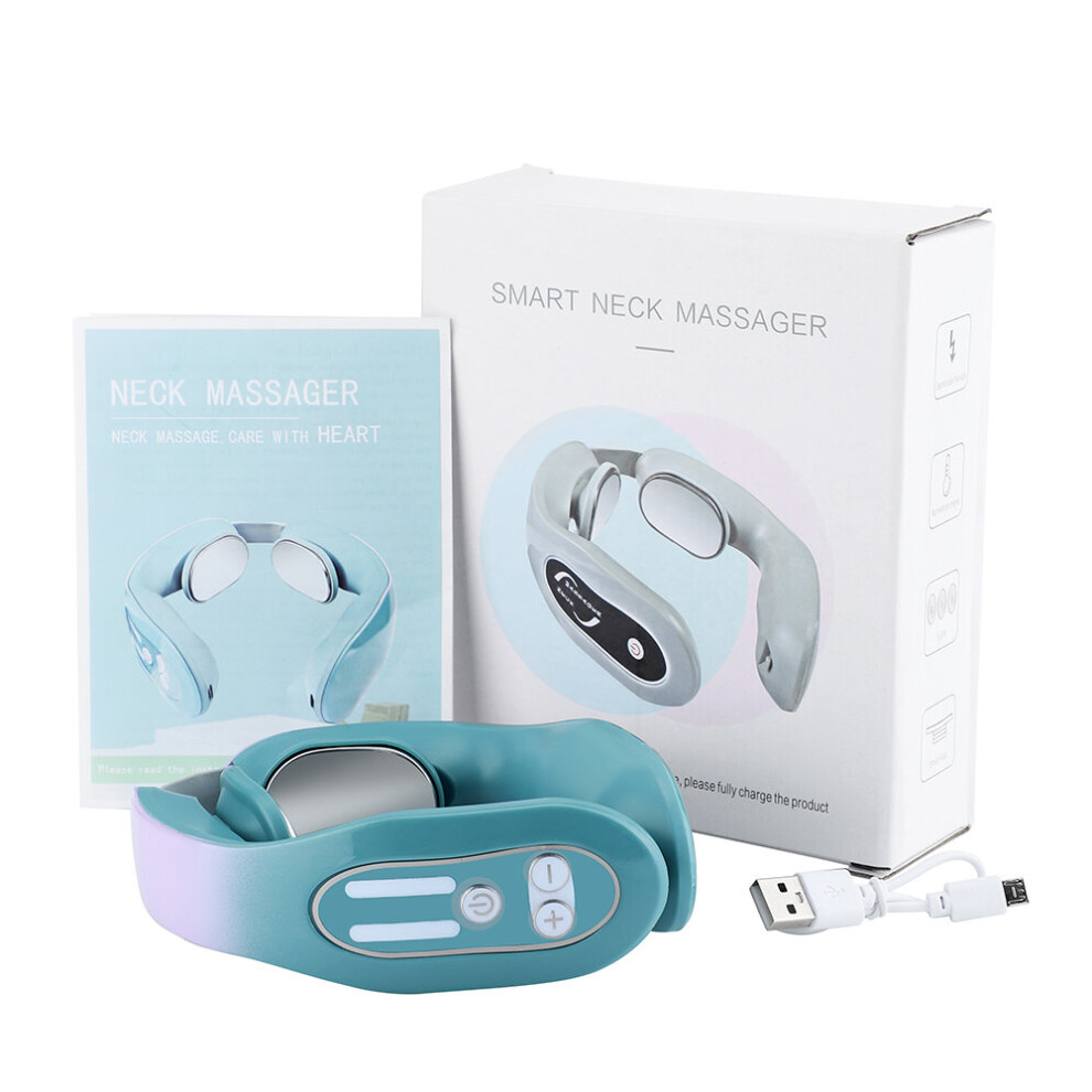 Dechoicelife Usb Electric Neck Massager 12 Gears Hot Compress Tens Pulse Shoulder Cervical Spine Massager Pain Relief Acupoints Stimulation
