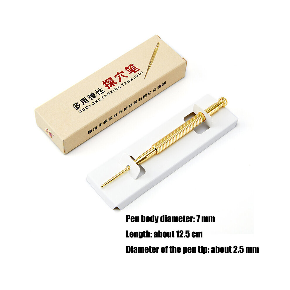 Dechoicelife (A-A) Copper Trigger Point Massage Pen Face Eye Ear Massage Tool Acupuncture Probe Reflexology Pain Relief Acupoint Detecting Stick