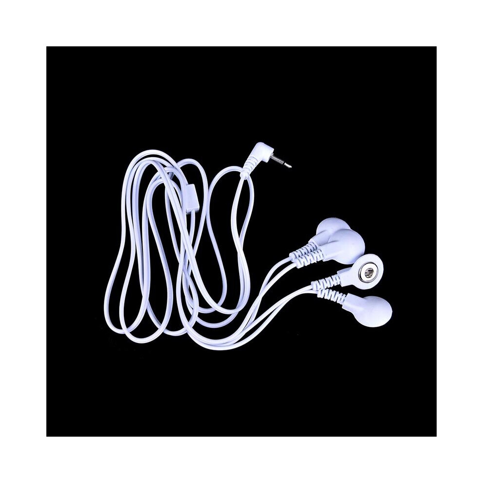 Dechoicelife Silver (A-) 2/4Buttons New Electrotherapy Electrode Lead Electric Shock Wires Cable For Tens Massager Connection Cable Massage & Relaxation