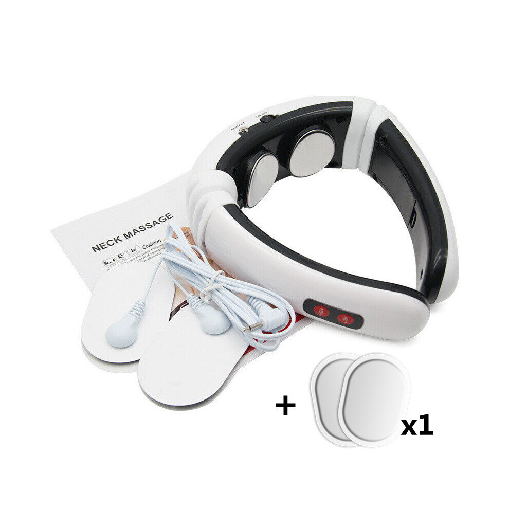 Dechoicelife (A-Massage 1 Pair Gel) Electric Neck Massager And Pulse Back 6 Modes Far Infrared Heating Pain Relief Health Care Relaxation Machine Cervical Massager