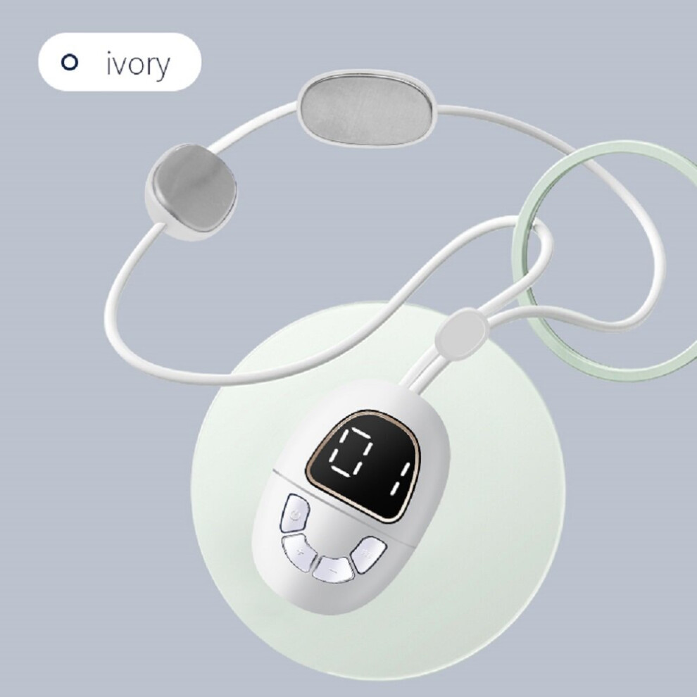 Dechoicelife Ivory (A-) Smart Neck Massager Necklace Ems Pulse Cervical Spine Massager Warm Body Shoulder Acupuncture Massage Apparatus Pain Relaxation