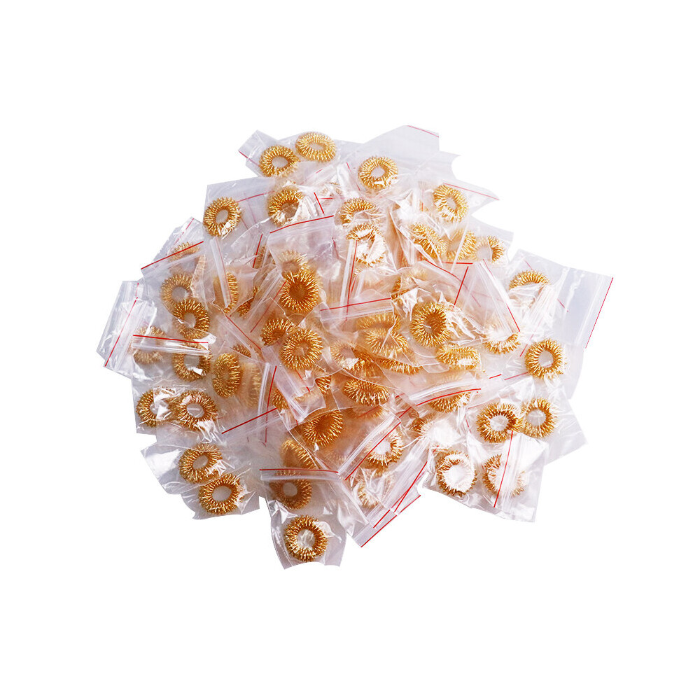 Dechoicelife (A-R-091-100P) 100Pcs Stainless Steel Finger Massage Relaxation Ring Acupuncture And Moxibustion Pain Relief Pressure Health Massager