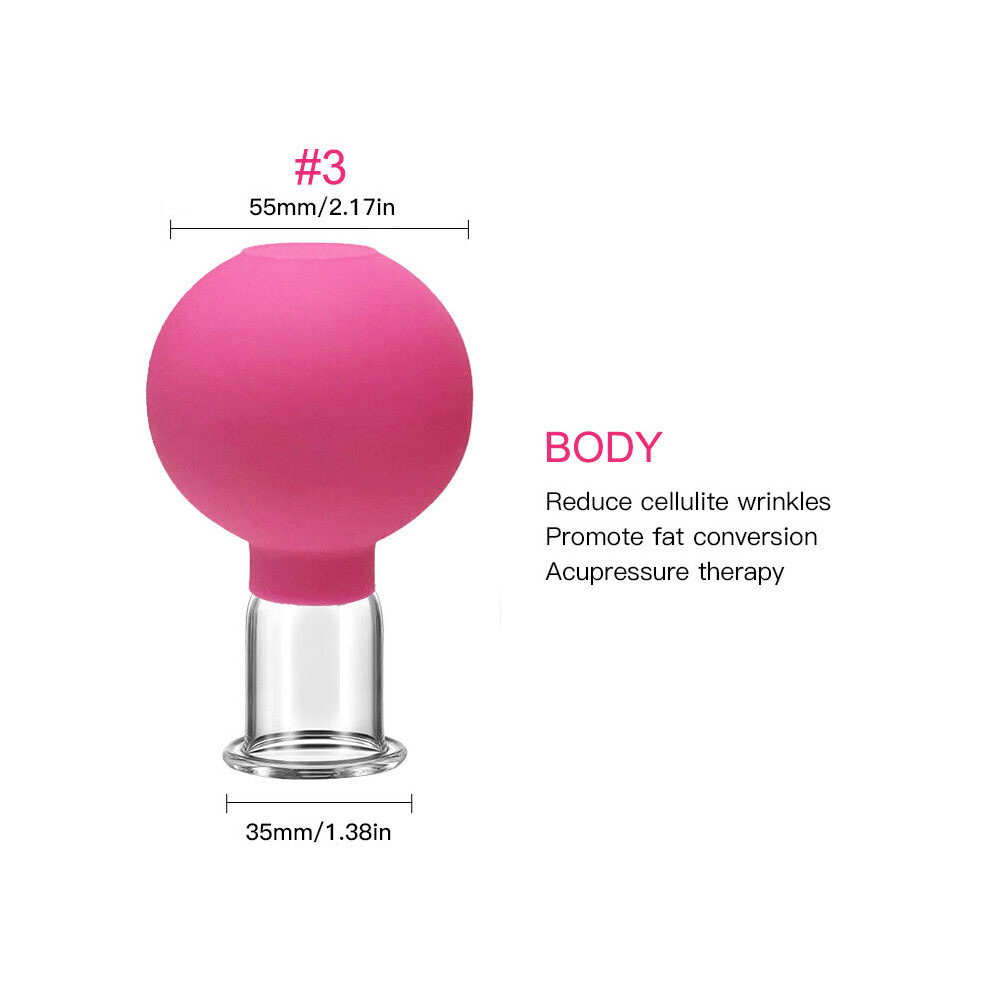 Dechoicelife (A-Rose03(Body)) Massager For Face Rubber Cupping Massage Body Cup Facial Skin Lifting Anti Cellulite Suction Glass Cup Vacuum Cupping Massage