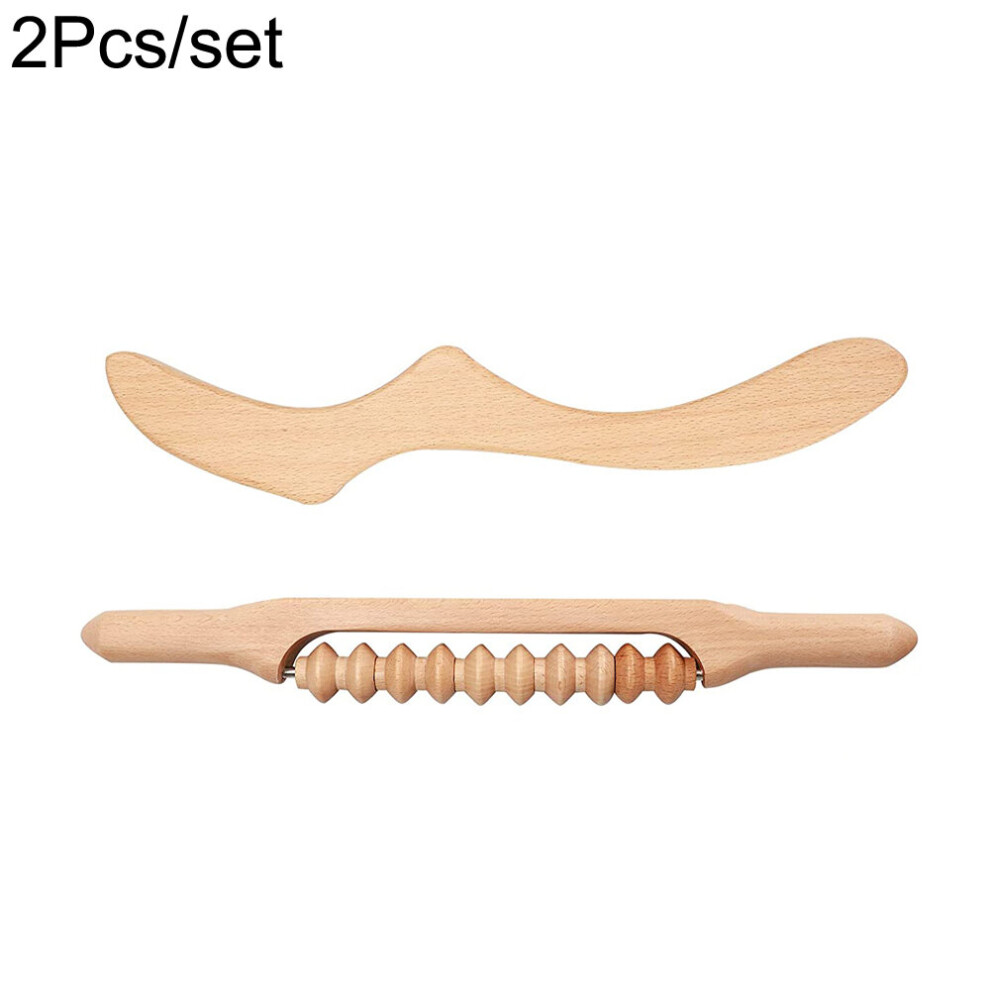 Dechoicelife (A-2Pcs) Wood Therapy Massage Tools,Maderoterapia Kit,Cellulite Massager Wood,Therapy Tools For Body Shaping,Full Body Muscle Pain Relief