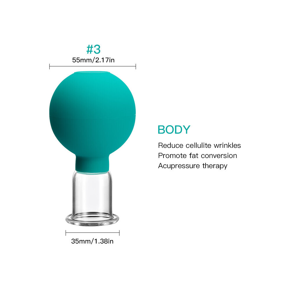 Dechoicelife (A-Green03(Body)) Massager For Face Rubber Cupping Massage Body Cup Facial Skin Lifting Anti Cellulite Suction Glass Cup Vacuum Cupping Massage